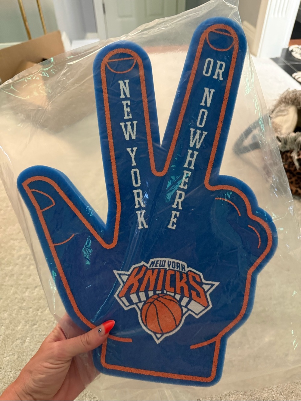 CHAMPS ! New York Knicks Foam Hand Fan Prop - Picture 2 of 4